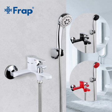 Frap Multi-color Bathroom Shower Brass Chrome Wall Mounted Shower Faucet Shower Head sets black white red F3242 F3241 F3243