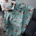 LovelyThrow Blanket for Sofa Bed Chair Non-slip Blankets Slipcover Cobertor Bedspread Home Textile Travel Cute Dog