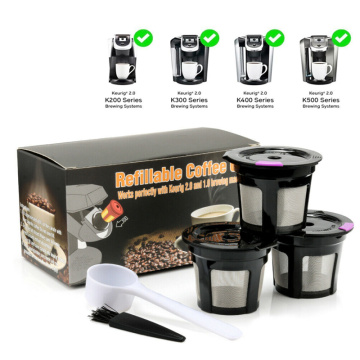 Reusable Refillable K-cup Coffee Filter Pod For Keurig 2.0 & 1.0 With Brush And Spoon Coffee Capsule Set.v