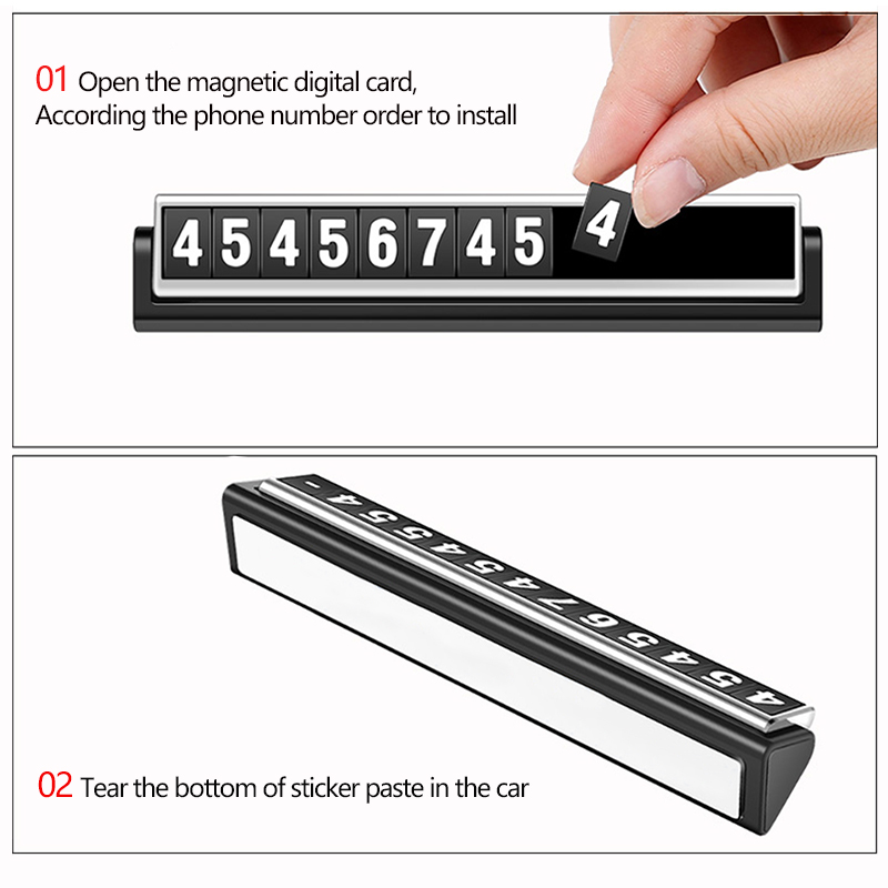 Car Styling Temporary Parking Card Auto Phone Number Card Plate Car Sticker Park Stop Telephone Number In Automobile Accessories