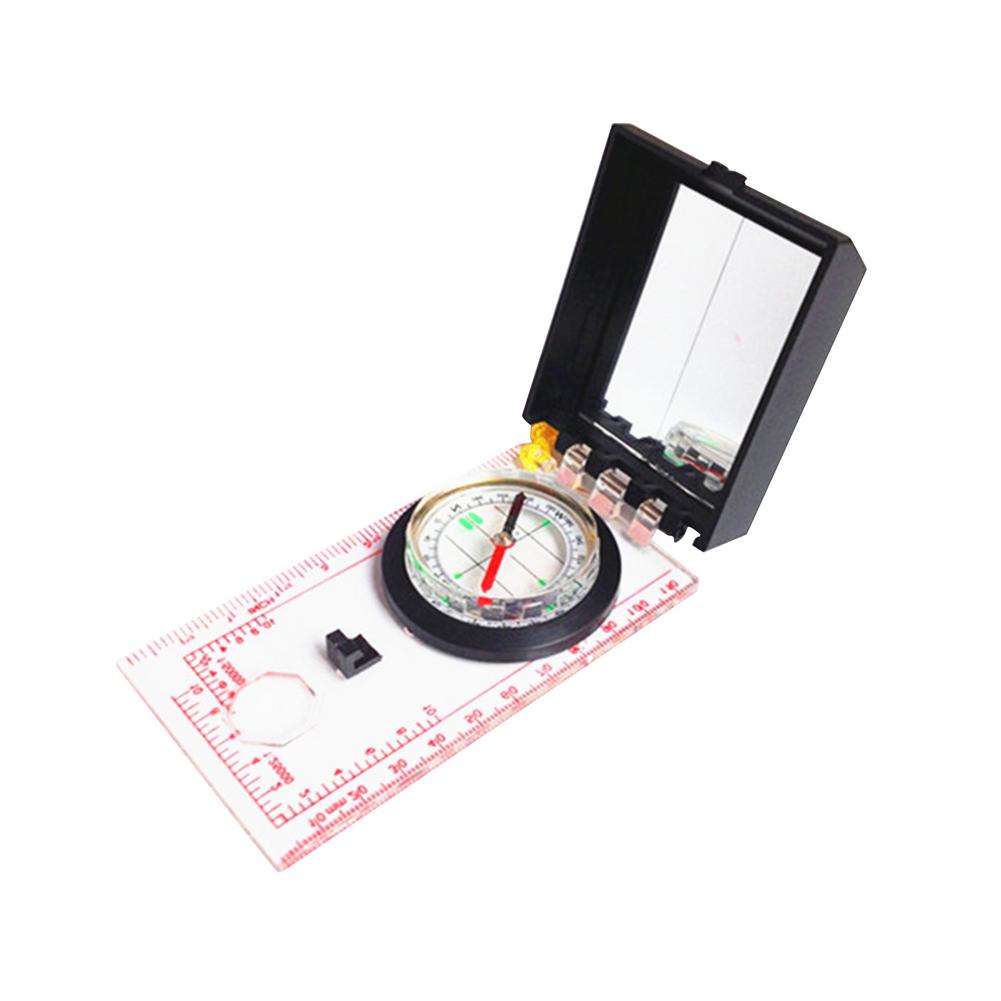 Portable Magnifying Compass Navigation Map Reading Compass with lanyard mirror and ruler for Camping Hiking and Traveling