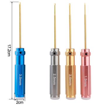 4PCS Hex 1.5mm 2mm 2.5mm 3mm for RC Hobby Model Car/Heli HSP Alloy Aluminum Tools Kits Screwdrivers Key Driver Tool Set