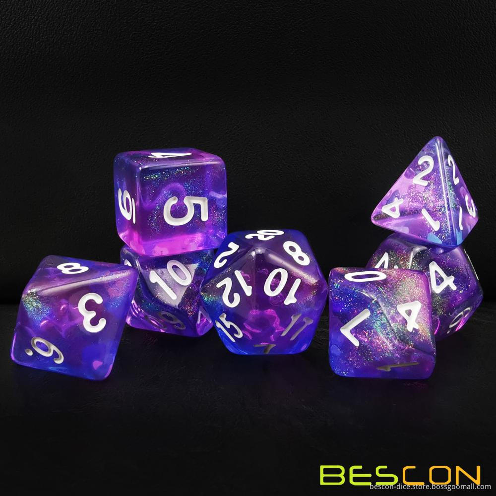 Bescon Two Tone Moonstone Dice Polyhedral Dice Set of 7