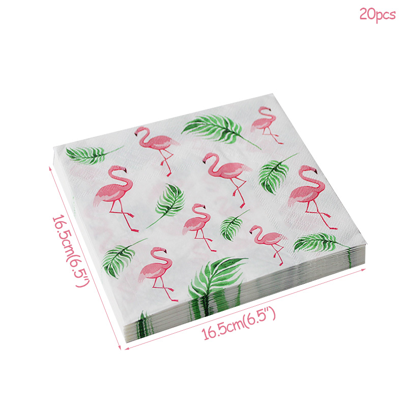 Flamingo Party Decoration Paper Napkins Palm Leaves Tableware Paper Napkin Hawaii Tropical Party Birthday Wedding Decoration