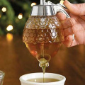 JOYLOVE New Glass Crystal Honey Dispenser Transparent Honey Storage Container Bottle Honey Dispenser And Container