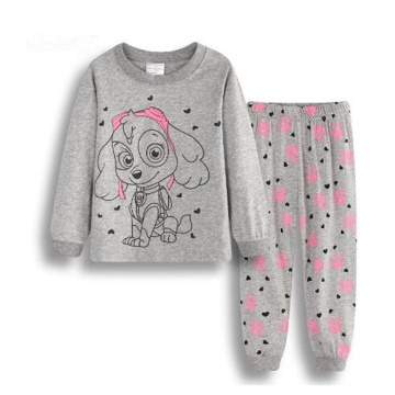 Dog Baby Girls Pajamas Suits 2 3 4 5 6 7 Years Children Nightwear Kids Clothes Sets T-Shirts Pant Sleepwear 100% Cotton Pyjamas