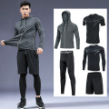 Fitness Clothing Running Jogging Suits Exercise Workout 5pcs / Set Men's Tracksuit Compression Sports Wear for Men Gym Training