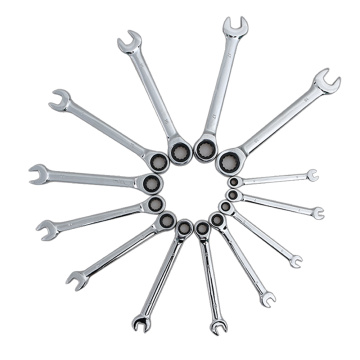 DAYFULI 8,10,12,13,14,15,17,18,19mm Ratchet Spanner Combination Wrench Keys Gear Ring Tool Handle Chrome Vanadium Tool