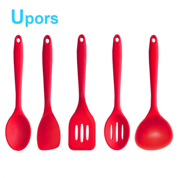 High Quality 5pcs Silicone Kitchenware Suit Kitchen Tools Set Accessories Silicone Cover Nylon Cooking Tool Set Non-Stick Pan