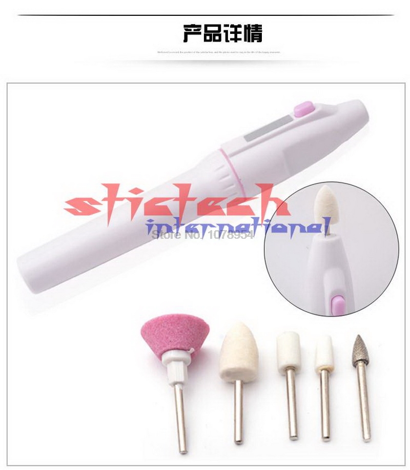 by ems or dhl 500sets Mini Electric Nail make up Machine Manicure Tool Nail File Buffer Art Pen Polish Electric Accessories