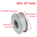 Aluminum Alloy 20 Teeth MXL Timing Idler Pulley 3/4/5mm Bore 7/11mm Width Bearing Pulley With/Without Teeth