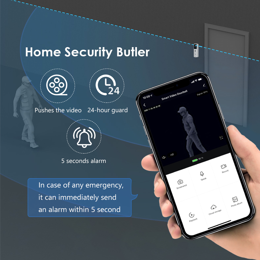 Doorbell WiFi Video Smart Doorbell Camera Visual Intercom Chime Night Vision IP Door Bell Wireless Home Security Camera