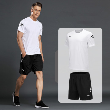 New Men's Sportswear T-shirts Running Suits Men's Casual Shirts + Sports Shorts Fitness Gym Jogging Suits Athletes Wear Big Size