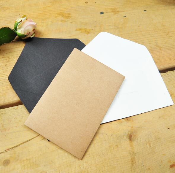 50pcs/lot Black White Craft Paper Envelopes Vintage European Style Envelope For Card Scrapbooking Gift