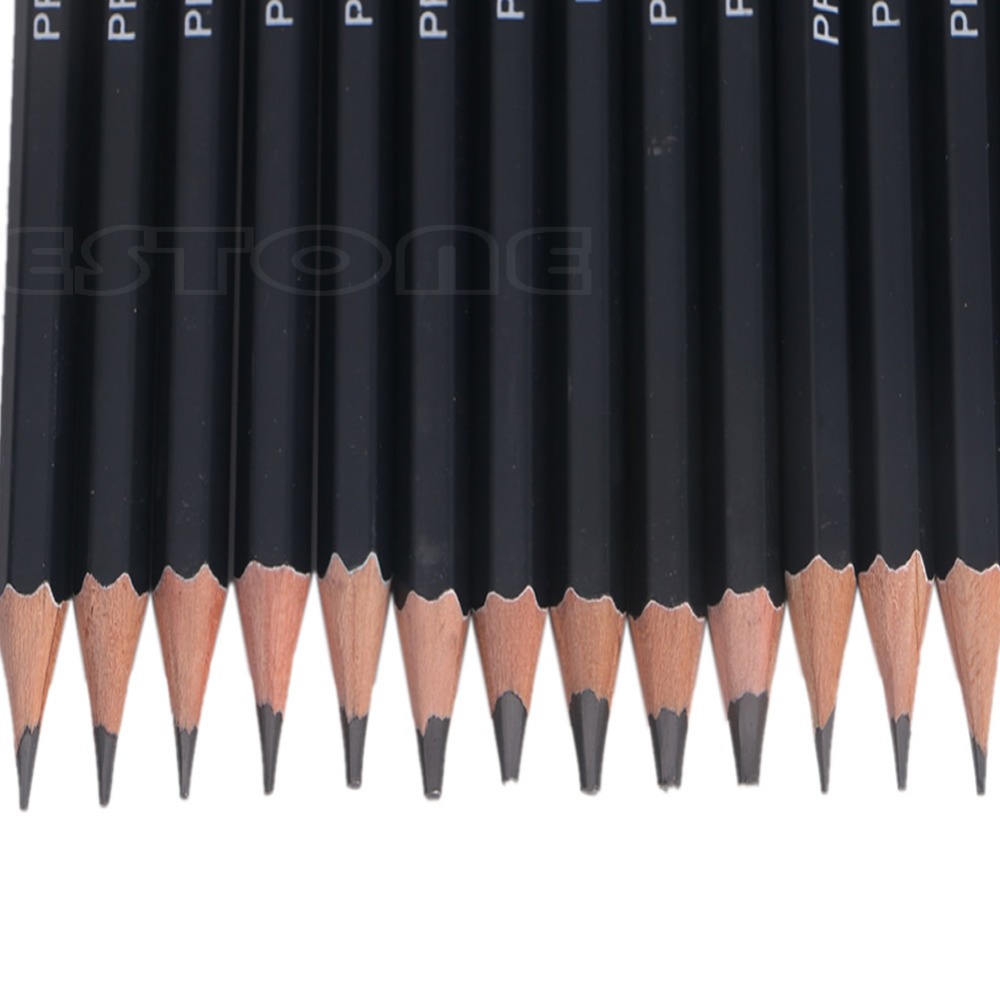 14Pcs Sketch Art Drawing Graphite Pencil 12B 10B 8B 7B 6B 5B 4B 3B 2B 1B 2H HB