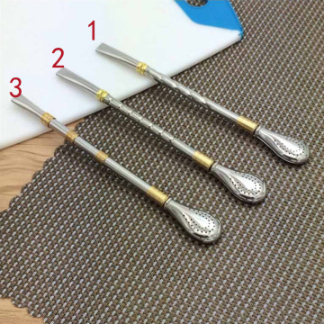 Tea Filter Yerba Mate Stainless Steel Tea Straws Bombilla Gourd Reusable Tea Tools Drinking Straw Spoon Washable Coffee Tea Tool