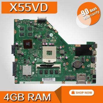 X55VD MB._4G/ AS GeForce GT610M 4GB RAM mainboard REV 2.2 For Asus X55V X55VD X55C laptop motherboard 100% Tested free shipping