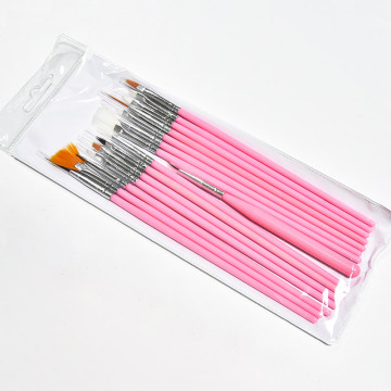 15 Pcs Professional Gel Nail Brushes 15 Sizes Nail Art Acrylic Brush Pens Wooden Handle Dotting Drawing Paint Brush Set #TPD-06#