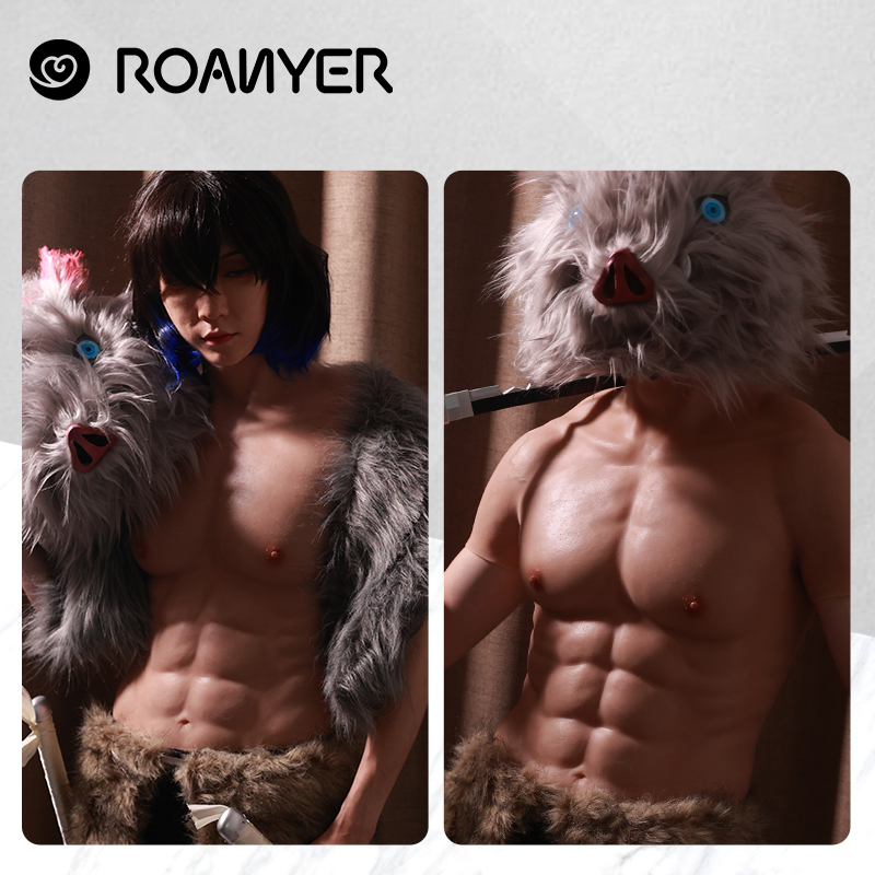 ROANYER Realistic fake Silicone muscle suit Belly Macho male false Simulation Muscle Man chest for cosplay Halloween bodysuit