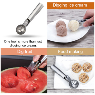 Oval Stainless Steel Ice-Cream Scoops Ice Cream Maker Ice hockey spoon Fruit Non-Stick Spoon Kitchen Tools Watermelon Spoon