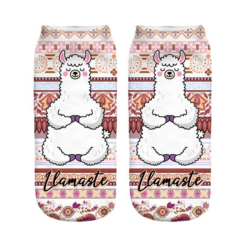 ADVENTURE Llama New Hot Girl Funny Meias Low Cut Ankle Sock Women Hosiery Printing SocksCalcetines Christmas Gift Socks