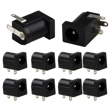 10Pcs PCB Mount 5.5 x 2.1 mm Female DC Power Jack Plug Socket Connector Black