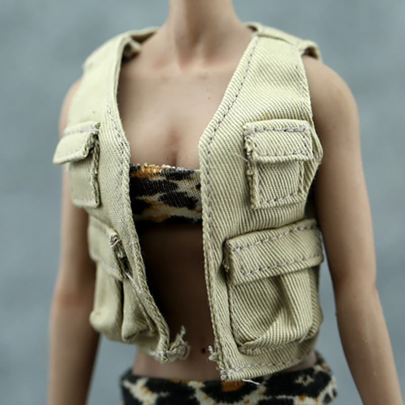 1/6 scale reduced aviator vest soldier combat tactical vest suitable for 12 inch removable doll clothes decorative vest
