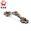 KAK 10pcs Box Handle 43*10MM Zinc Alloy Knob Tracery Bronze Tone Antique Pulls For Drawer Wooden Jewelry Box Furniture Hardware