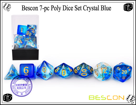 Crystal Blue Dice Set-4