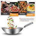 Chinese Traditional Handmade Wok Stainless Steel Non Stick 1.8mm Thick High Quality No Rust Gas Wok Cooker Pan Cooking