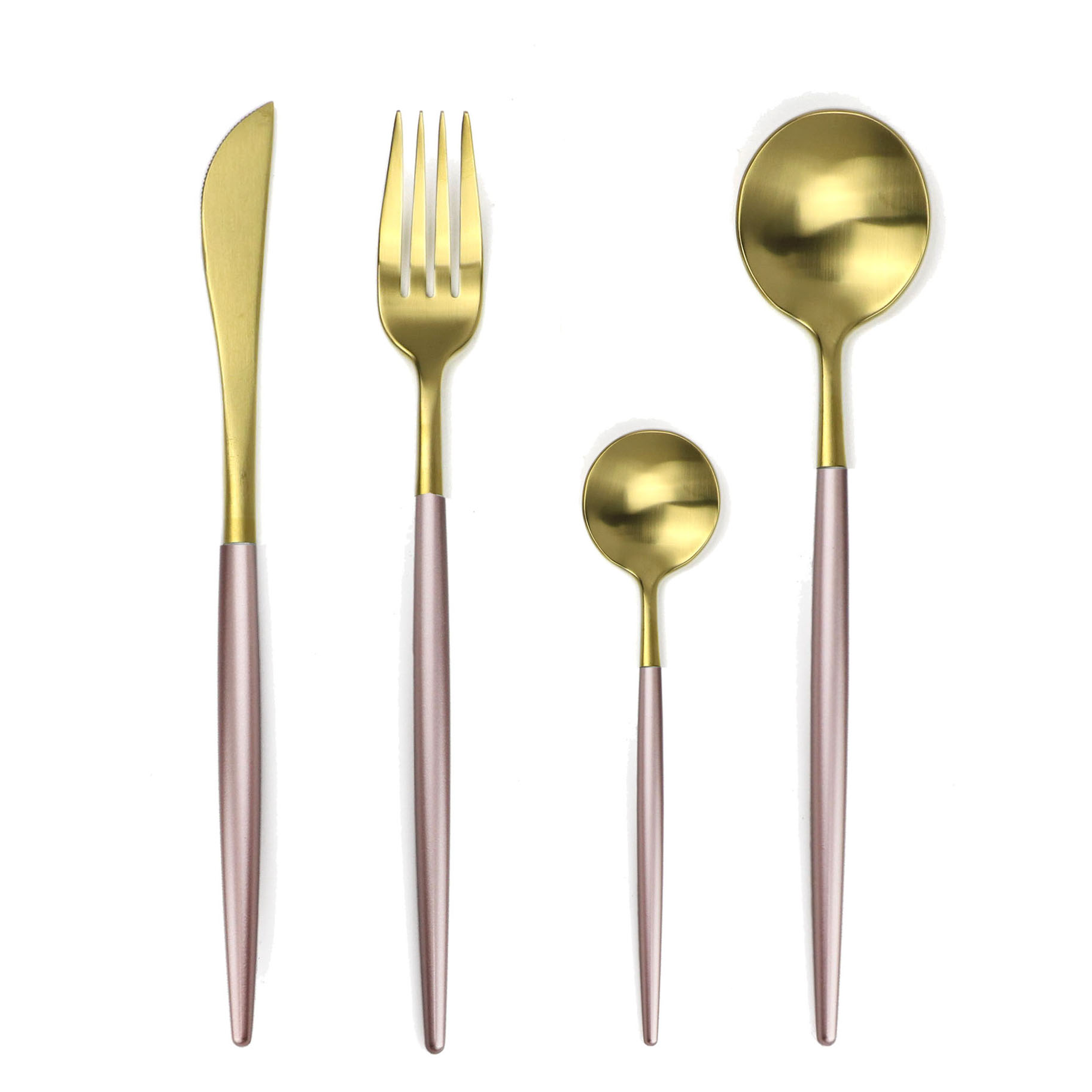 Rose Gold Cutlery Set Dinnerware Set Matte 304 Stainless Steel Flatware Set Knife Fork Spoon Tableware Set Silverware Wholesale