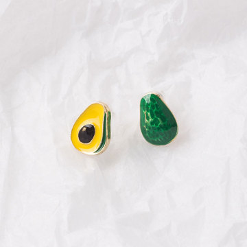 Stud Earrings Fresh Avocado Green Style Alloy Needle Material Cute Fruit Party Ear Jewelry Accessories Creative Delicate