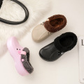 Fur Clogs 2020 Winter Women's Mule Clogs Full Fur Lined Slippers Indoor Garden Shoes Ladies Shoes