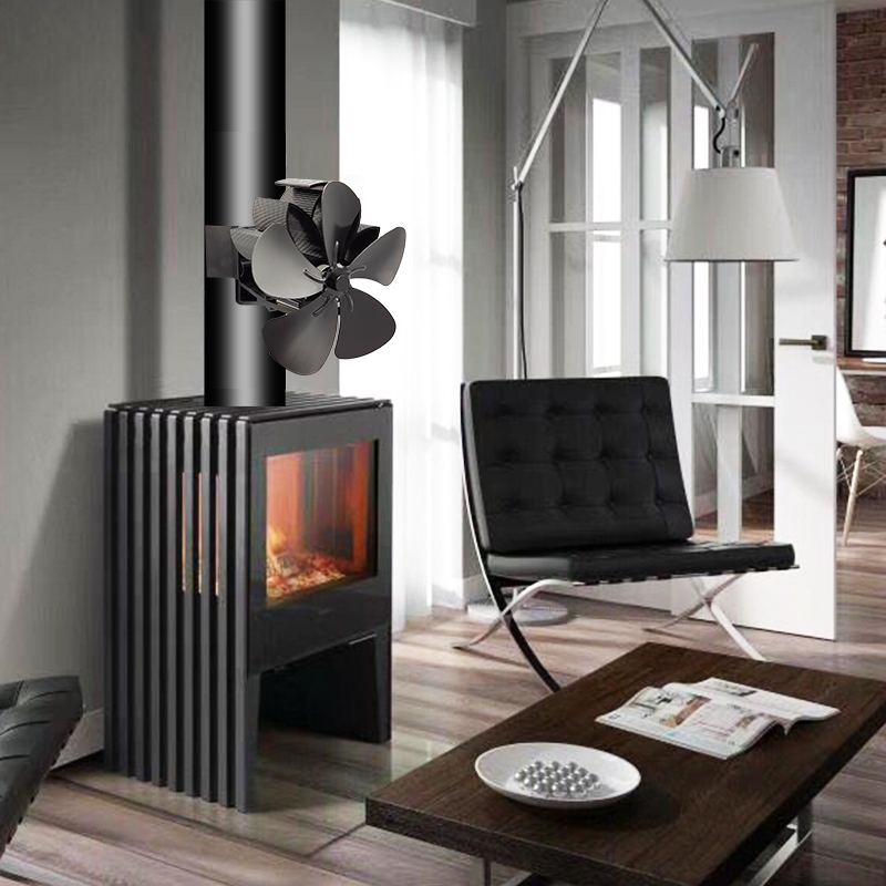 Magnet/Mounted Fireplace 5 Blade Heat Powered Stove Fan komin Log Wood Burner Eco Friendly Fan Home Efficient Heat Distribution