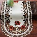 40*85cm Vintage Embroidered Fabric Oval Tablecloth For Wedding Party Event Banquet Home Decoration Supply Table Cover
