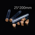 10pcs Laboratory Test Tube 25x200mm Transparent Glass Test Tubes Set with Cork Stopper Caps