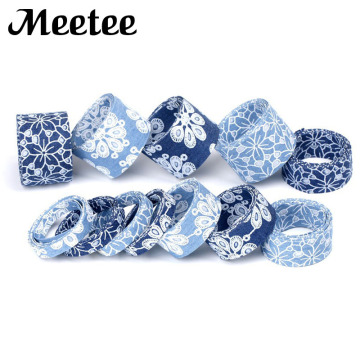 5Meters Hollow Flowers Denim Ribbons Cowboy Jeans Grosgrain Ribbon Gift Wrapping Bowknot Webbing Hairbow Accessories DIY Crafts