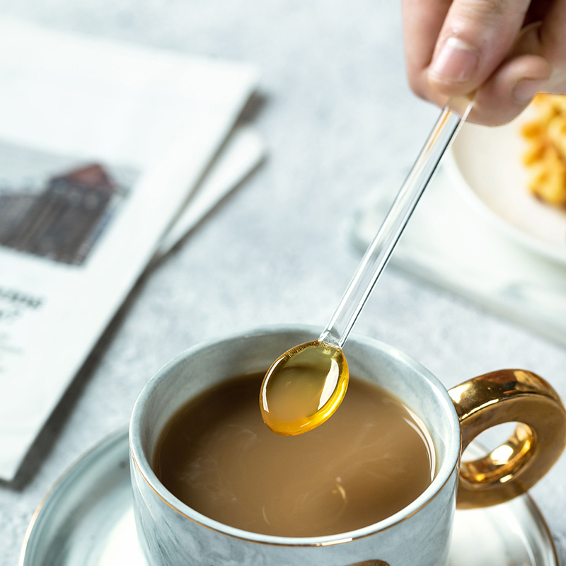 1PCS Tea Coffee Mixing Spoon Grass Spoon Long Handle Dessert Candy Color Teaspoons Drink Tableware