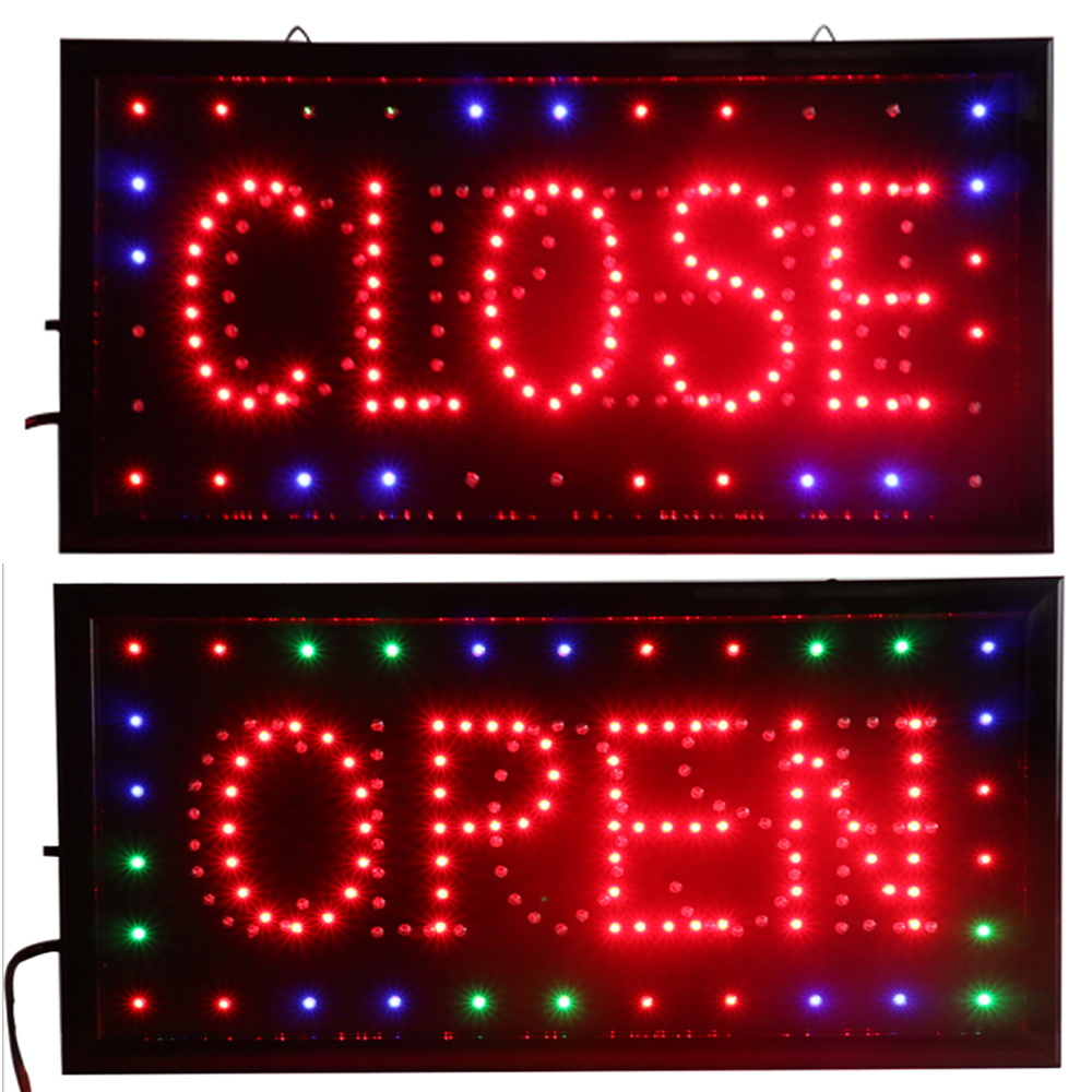 CHENXI Open & Closed 2 in 1 LED Sign Store Neon Business Shop Open Closed Advertising Light On/Off Switch 19*10 Inch Billboard.