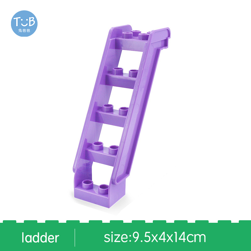 Duplos Blocks Amusement Park Accessory Slide Ladder Swing Seesaw Carousel Big Large-particle City Building Blocks Bricks DIY Toy