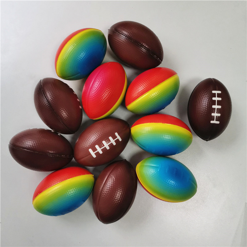 6PCS Anti Stress Relief Ball 9CM American Football Squeeze Ball Soft Rubber PU Foam Sponge Toys for Boys Kids