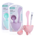 1 Set Portable Plastic Facial Mask Bowl Stick Brush Spoon Set Mixing Applying Facial Care DIY Facial Mask Tool 6Pcs Random Color