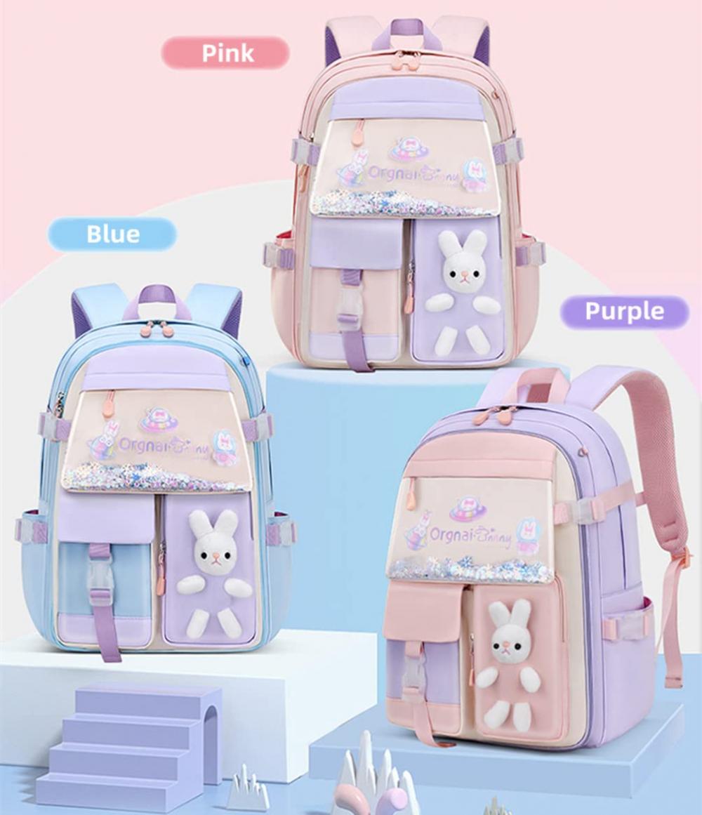 Girls Backpack Cute Quicksand Refrigerator Door School Bag