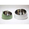 400ml Cat Bowls 15 Degrees Tilted Stainless Steel Dod Bowl Non-slip Base Puppy Pet Food Drink Feeder Neck Protection Dish Bowl