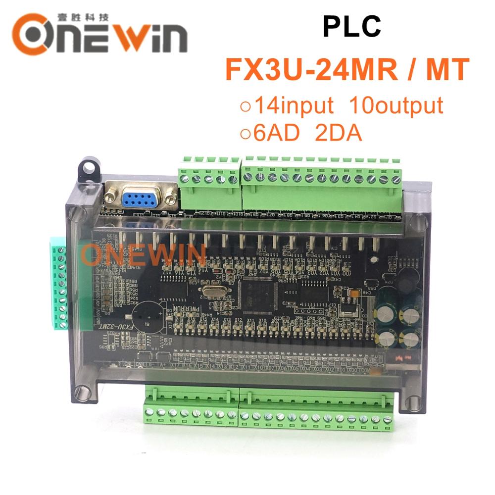 FX3U-24MR FX3U-24MT PLC industrial control board 14 input 10 output 6AD 2DA with 485 communication and RTC