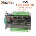 FX3U-24MR FX3U-24MT PLC industrial control board 14 input 10 output 6AD 2DA with 485 communication and RTC