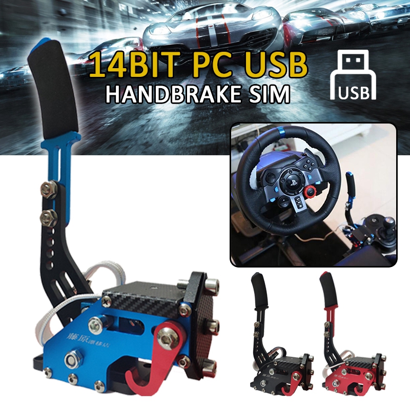 pcmos 2019 New 14Bit USB Handbrake SIM For G25/27/29 T500 PC Racing Games FANATECOSW DIRT RALLY Hand Brake System Red Black Blue