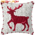 Latch Hook Kits Make Your Own Cushion Christmas Deer Printed Canvas Crochet Pillow Case Latch Hook Cushion Cover Hobby & Crafts
