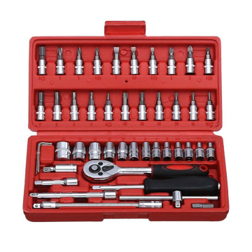 1/4 small fly 46 piece set small fast ratchet sleeve 6.3mm auto repair sleeve auto maintenance tool set hardware