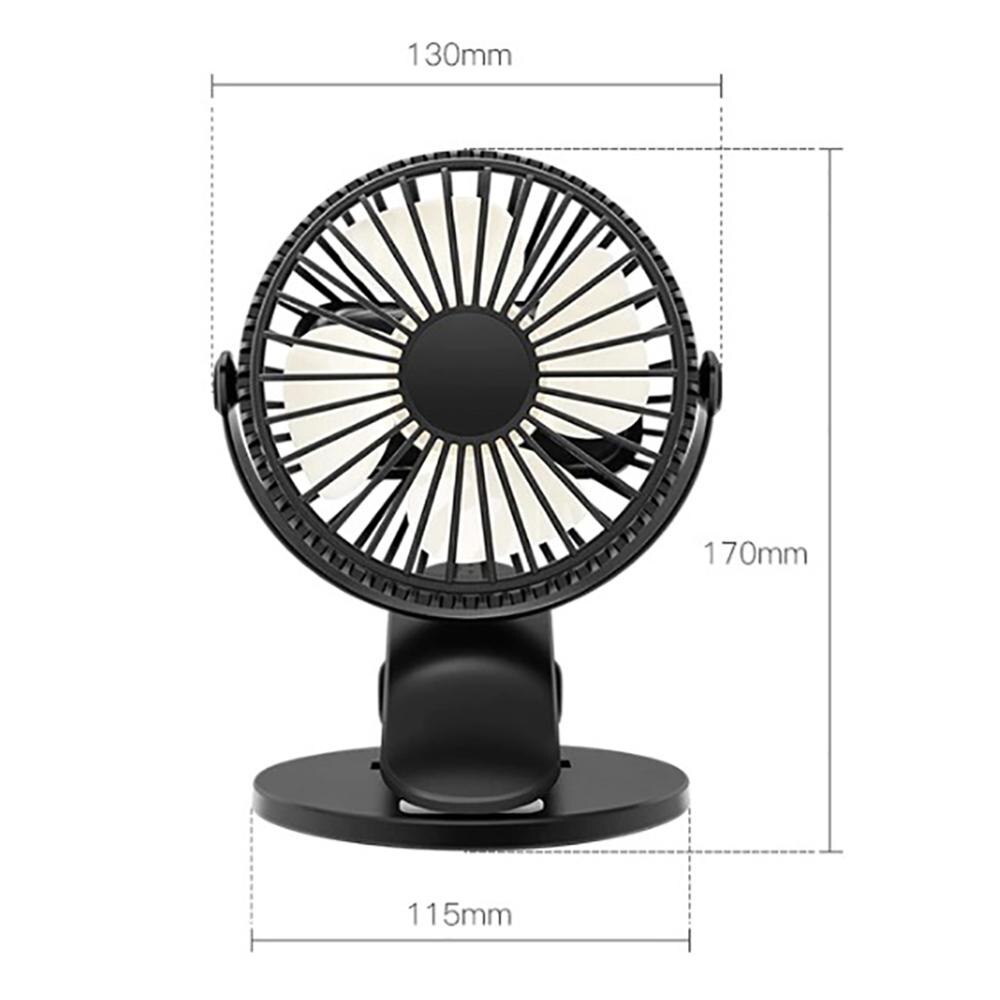 USB Fan Clip Cooling Rechargeable Clip Desktop Table Fan Portable Mini Clamp Fan 360 Degree Rotating Ventilator Air Cooler Fan